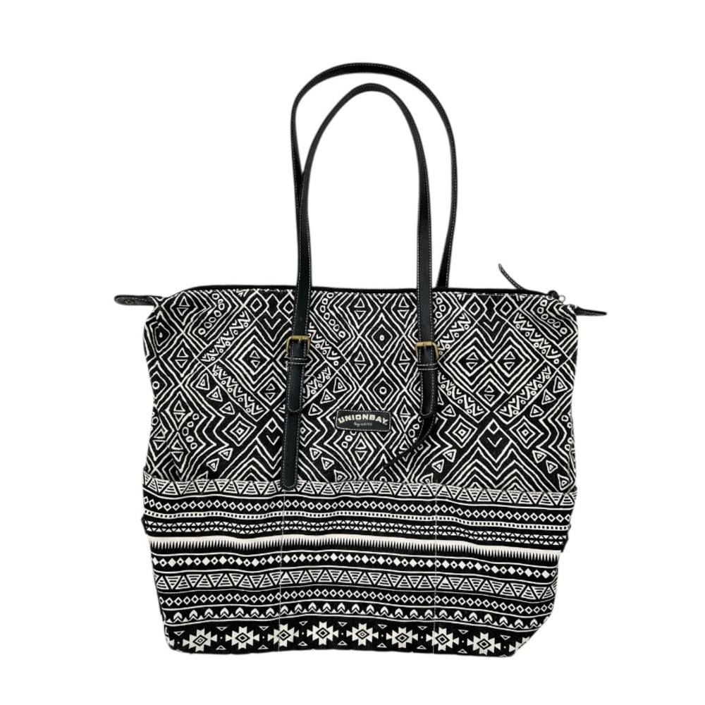 Unionbay Aztec Black and White Patterned Large Tote Bag
